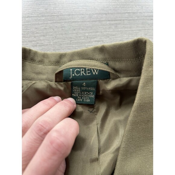 Vintage J. Crew 100% Wool Schoolboy Blazer Green 4 - Picture 3 of 8